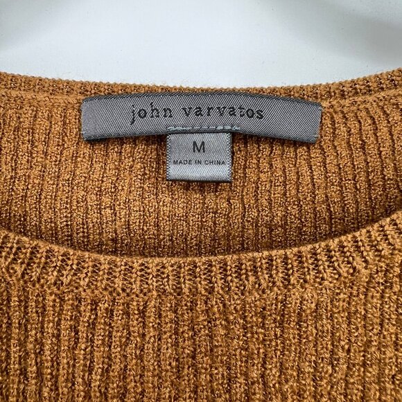 John Varvatos Womens Merino Wool Silk Blend Ribbed Knit Sweater Brown Size Mediu - Picture 9 of 11